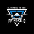 RC Airplane Logo. Commercial RC model flying club logo design. With blue and white color Royalty Free Stock Photo