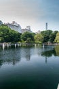 RC boats in Central Park lake Royalty Free Stock Photo