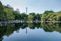 RC boats in Central Park lake Royalty Free Stock Photo