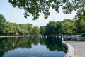 RC boats in Central Park lake Royalty Free Stock Photo