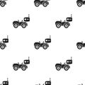 RC car icon in black style isolated on white background. Play garden pattern stock vector illustration.