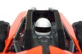 RC model rally, off road race buggy close up detail. Macro car, driver in helmet