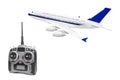 RC plane and radio remote control Royalty Free Stock Photo
