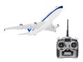 RC plane and radio remote control Royalty Free Stock Photo