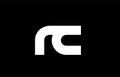 RC R C black white bold joint letter logo