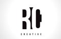 RC R C White Letter Logo Design with Black Square.