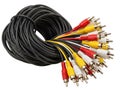 Rca composite video audio cable for home theater electronics Royalty Free Stock Photo