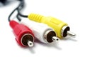 RCA connectors isolated. Royalty Free Stock Photo