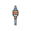 Color illustration icon for Rca, jack and electronic