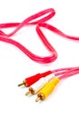 RCA Input audio and video signals connection. Royalty Free Stock Photo