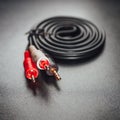 RCA mini jack audio cable Royalty Free Stock Photo