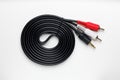 RCA mini jack audio cable Royalty Free Stock Photo