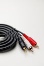 RCA mini jack audio cable Royalty Free Stock Photo