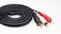 RCA mini jack audio cable Royalty Free Stock Photo