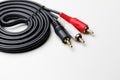 RCA mini jack audio cable Royalty Free Stock Photo