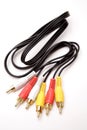 RCA plugs and cable Royalty Free Stock Photo