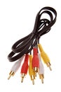 RCA plugs and cable Royalty Free Stock Photo