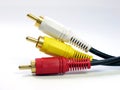 RCA-style A/V cables Royalty Free Stock Photo