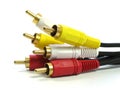 RCA-style A/V cables Royalty Free Stock Photo