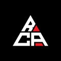 RCA triangle letter logo design with triangle shape. RCA triangle logo design monogram. RCA triangle vector logo template with red