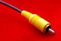 RCA (Yellow) Video Cable Closeup Royalty Free Stock Photo