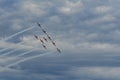 Snowbirds synchronized acrobatic planes performing at air show Royalty Free Stock Photo