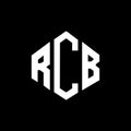 RCB letter logo design with polygon shape. RCB polygon and cube shape logo design. RCB hexagon vector logo template white and Royalty Free Stock Photo