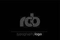 RCB modern geometric typography logo Royalty Free Stock Photo
