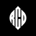 RCD circle letter logo design with circle and ellipse shape. RCD ellipse letters with typographic style. The three initials form a Royalty Free Stock Photo