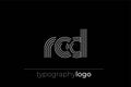 RCD modern geometric typography logo Royalty Free Stock Photo