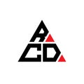 RCD triangle letter logo design with triangle shape. RCD triangle logo design monogram. RCD triangle vector logo template with red Royalty Free Stock Photo