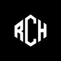 RCH letter logo design with polygon shape. RCH polygon and cube shape logo design. RCH hexagon vector logo template white and Royalty Free Stock Photo