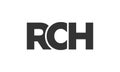 RCH logo design template with strong and modern bold text. Initial based vector logotype featuring simple and minimal typography. Royalty Free Stock Photo