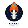Rcket logo for new business, start-up. Vector