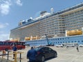 Royal Caribbean cruise ship  docked in  mumbai port to repatriate  Indian crew members due to covid pamdamic Royalty Free Stock Photo