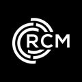 RCM letter logo design. RCM monogram initials letter logo concept. RCM letter design in black background Royalty Free Stock Photo