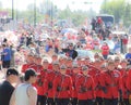 Rcmp marching band in Parade route Royalty Free Stock Photo