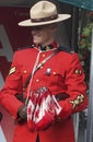 RCMP Officer With Canada Flags