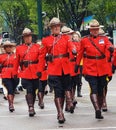 RCMP Officers Marching In KDays Parade In Edmonton Alberta Royalty Free Stock Photo