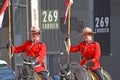 RCMP riding in Saint Patrick's Day parade, Ottawa, Canada