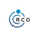 RCO letter technology logo design on white background. RCO creative initials letter IT logo concept. RCO letter design Royalty Free Stock Photo