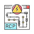 rcp electrical plans interior design color icon vector illustration Royalty Free Stock Photo