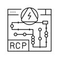 rcp electrical plans interior design line icon vector illustration Royalty Free Stock Photo