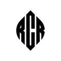 RCR circle letter logo design with circle and ellipse shape. RCR ellipse letters with typographic style. The three initials form a Royalty Free Stock Photo