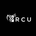 RCU credit repair accounting logo design on BLACK background. RCU creative initials Growth graph letter logo concept. RCU business Royalty Free Stock Photo
