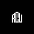 RCU letter logo design on BLACK background. RCU creative initials letter logo concept. RCU letter design.RCU letter logo design on Royalty Free Stock Photo