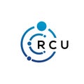 RCU letter technology logo design on white background. RCU creative initials letter IT logo concept. RCU letter design Royalty Free Stock Photo