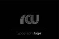 RCU modern geometric typography logo Royalty Free Stock Photo