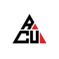 RCU triangle letter logo design with triangle shape. RCU triangle logo design monogram. RCU triangle vector logo template with red Royalty Free Stock Photo