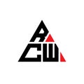 RCW triangle letter logo design with triangle shape. RCW triangle logo design monogram. RCW triangle vector logo template with red Royalty Free Stock Photo